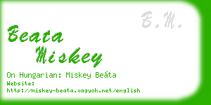 beata miskey business card
